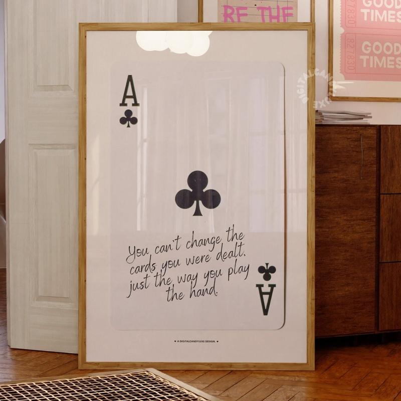 Black Ace Card Poster, Playing Card Print, Ace Card Wall Decor