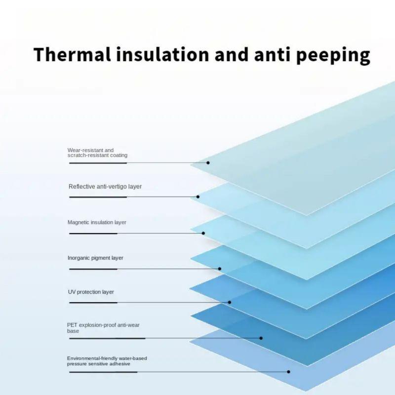 Privacy Window Film, 1 Roll Heat Insulation Privacy Film, Window Film for Office, Living Room, Bedroom