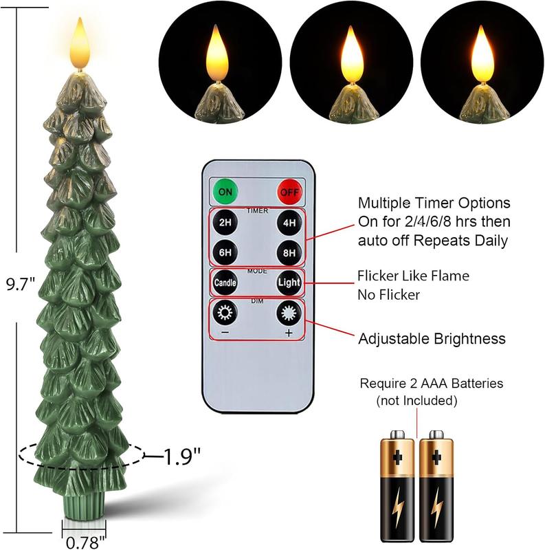 Christmas 2024 ornament Christmas Decoration Tree Candles Christmas Tree Candles For Gift  Light with Remote