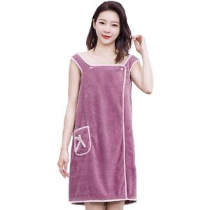 Off Shoulder Wearable Bath Towel Wrap Women Oversized Water Absorbent Beach Spa Gym Bathrobes Slip Dress Bathroom Towel Bathing Shower Cover Up Tube Dress Nightwear Sleepdress Sleeping Robe