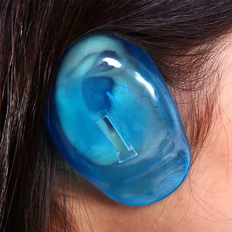 2pcs Blue Ear Cover Shield Anti Staining Plastic Guard Protects Earmuffs From The Dye