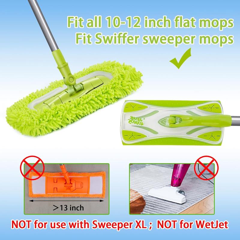 Reusable Dry Sweeping Cloths Microfiber Wet Mop Pads Compatible with Swiffer Sweeper Mop Replacement Sweeping Mopping pad Refills for Hardwood Surface Floor Cleaning (4PCS)