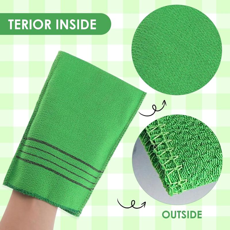 10Pcs Korean Exfoliating Mitt Italy Towel Asian Exfoliating Mitt Dual-Sided Exfoliating Glove Back and Body Washcloth for Dead Skin Bath Cleaning