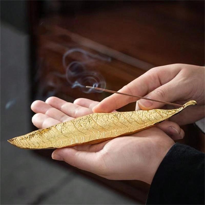 Leaf Shaped Incense Burner for Ramadan Decor, 1 Count Creative Leaf Design Incense Burner for Yoga Sleep, Home Decor Supplies, Summer Gifts