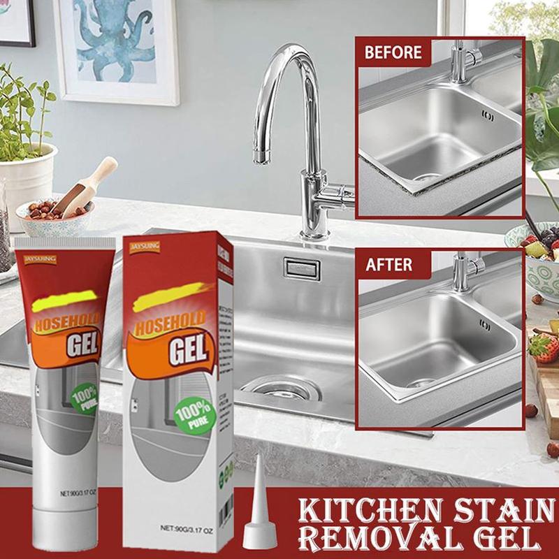 Household Cleaner, Refrigerator and Washing Machine Sealed Stain Cleaning Gel, Multipurpose Stain Removal Gel for Sink, Bathtub, Toilet Sealed Stains, Bathroom Kitchen Stain Cleaner, Tough Dirt for Tub or Shower Sealed Stains, Household Cleaning Gel