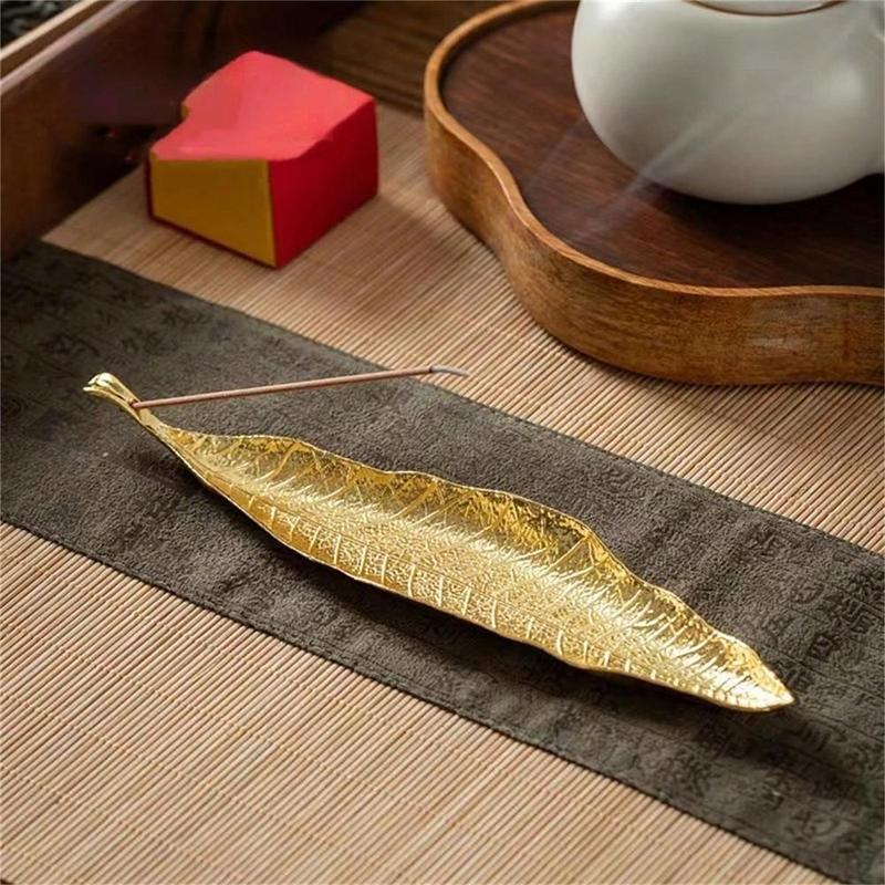 Leaf Shaped Incense Burner for Ramadan Decor, 1 Count Creative Leaf Design Incense Burner for Yoga Sleep, Home Decor Supplies, Summer Gifts