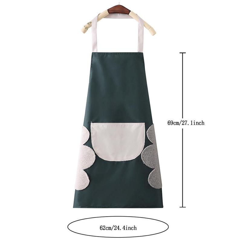 Letter & Flower Pattern Apron with Pocket, 1 Count Fashion Waterproof Cooking Apron, Lightweight & Durable Apron for Men & Women, Kitchen Accessories