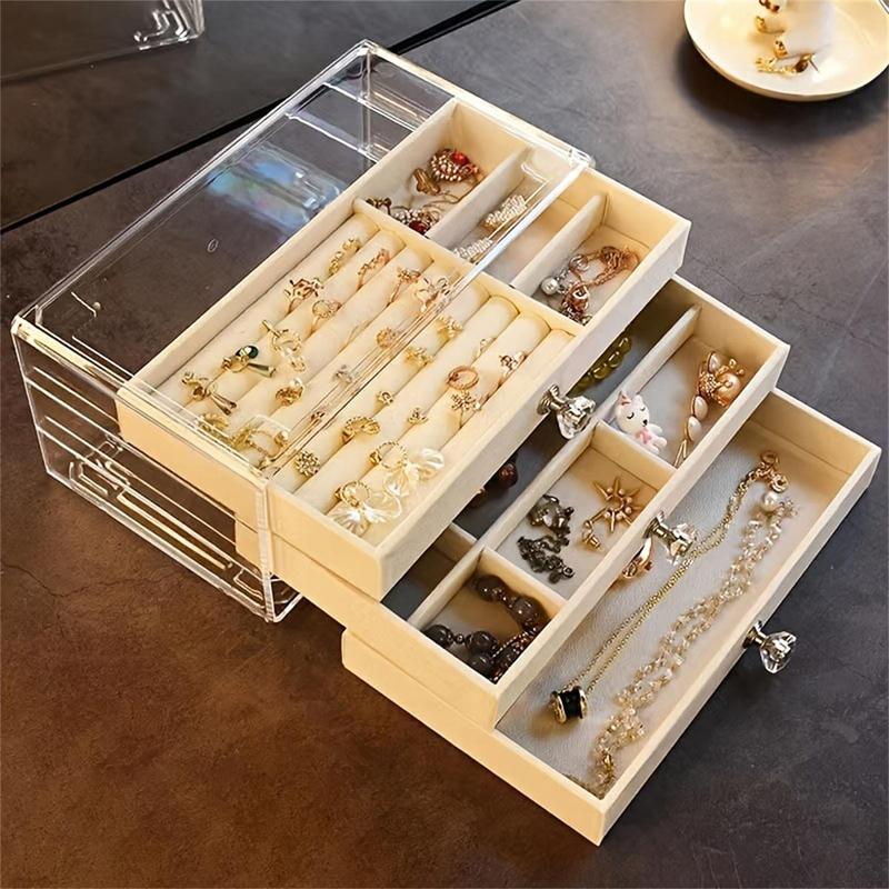 Jewelry Storage Box, 1 Count Multi Layer Jewelry Organizer, Jewelry Display Box, Home Organizer for Jewelry, Earrings, Rings, Necklaces