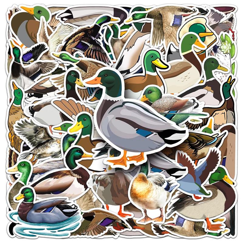 Cute Duck Pattern Sticker, 50pcs set Waterproof Self Adhesive Decor Paper, Decor Sticker for Gift Greeting Card Water Bottle Laptop Phone