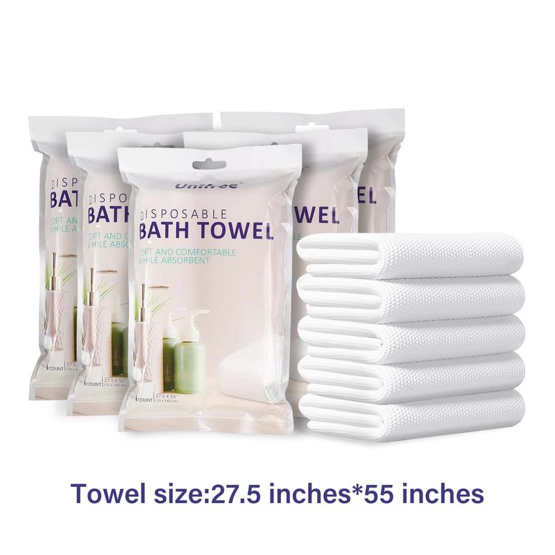 Unifree Disposable Bath Towels | Camping Towels | Gym Towels, 100% Biodegradable, Individually Wrapped, 5-20 Count, Large 27.5