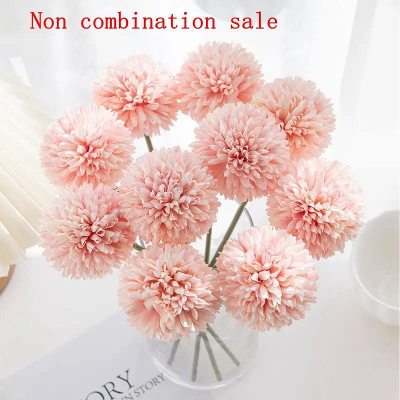 Artificial Pompon Flower, 2pcs Creative Diy Spring Fake Flower Bouquet, Decorative Flowers for Home & Wedding Party Decor, Decoration Home Ideas, Home Decor