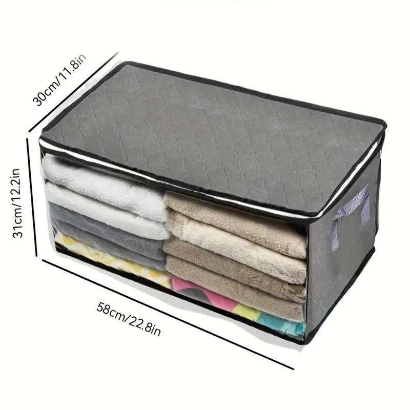 Clothes Storage Box with Lid & Handle, 1 Count Large Capacity Quilt Organizer, Portable Storage Box for Home, Summer Gift