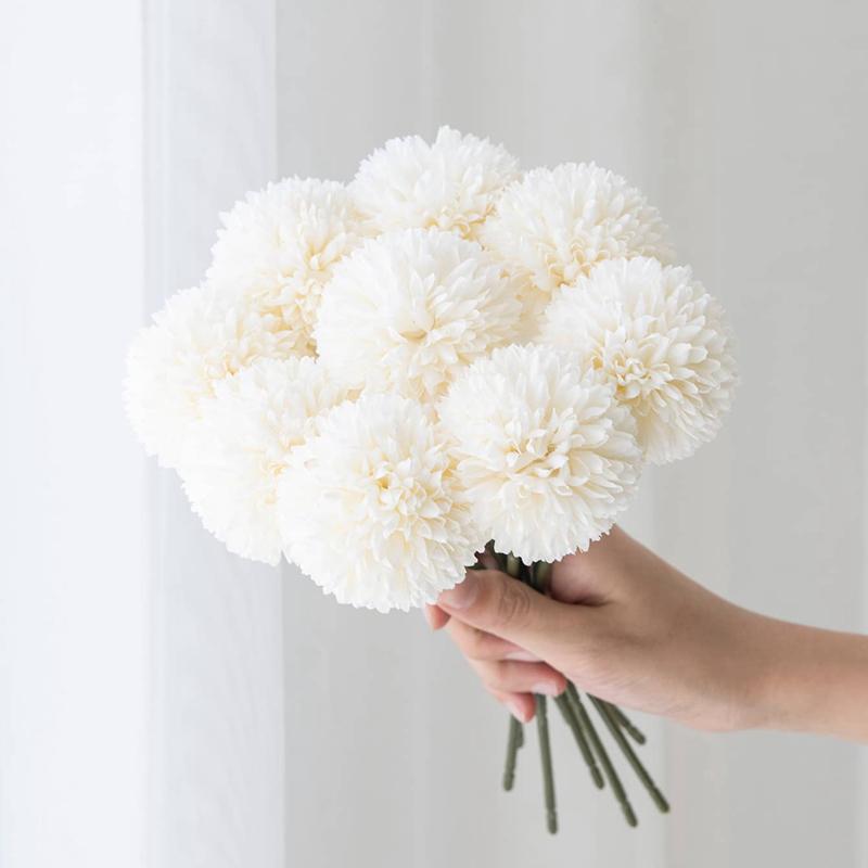 Artificial Pompon Flower, 2pcs Creative Diy Spring Fake Flower Bouquet, Decorative Flowers for Home & Wedding Party Decor, Decoration Home Ideas, Home Decor