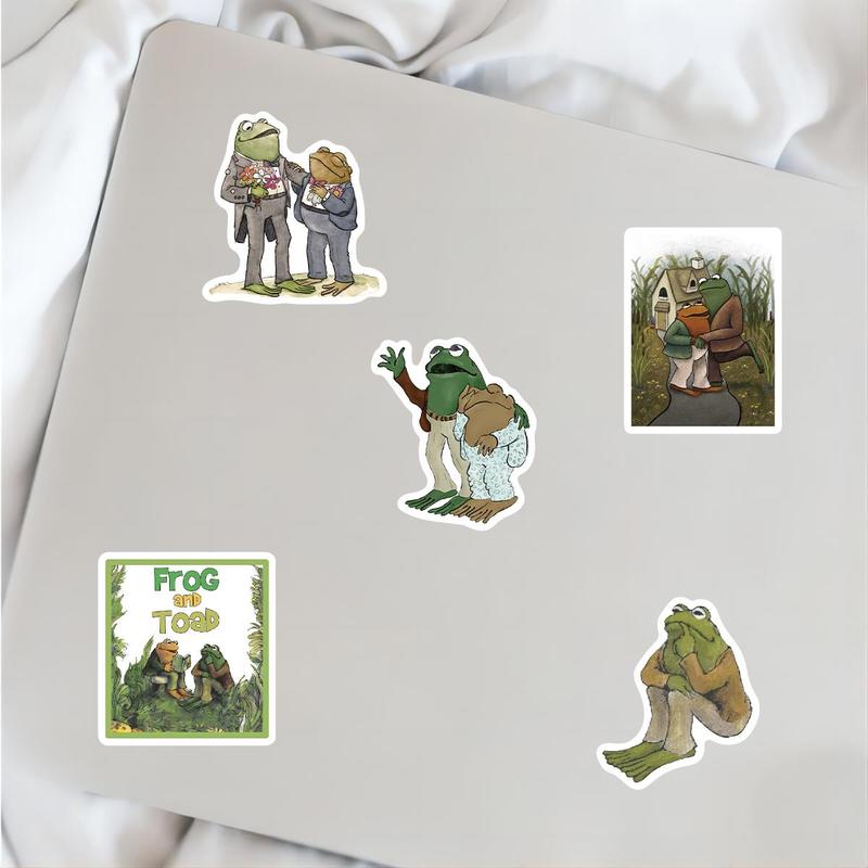 Frog & Toad Pattern Sticker, 50pcs set Waterproof Self Adhesive Decor Paper, Decor Sticker for Gift Greeting Card Water Bottle Laptop Phone