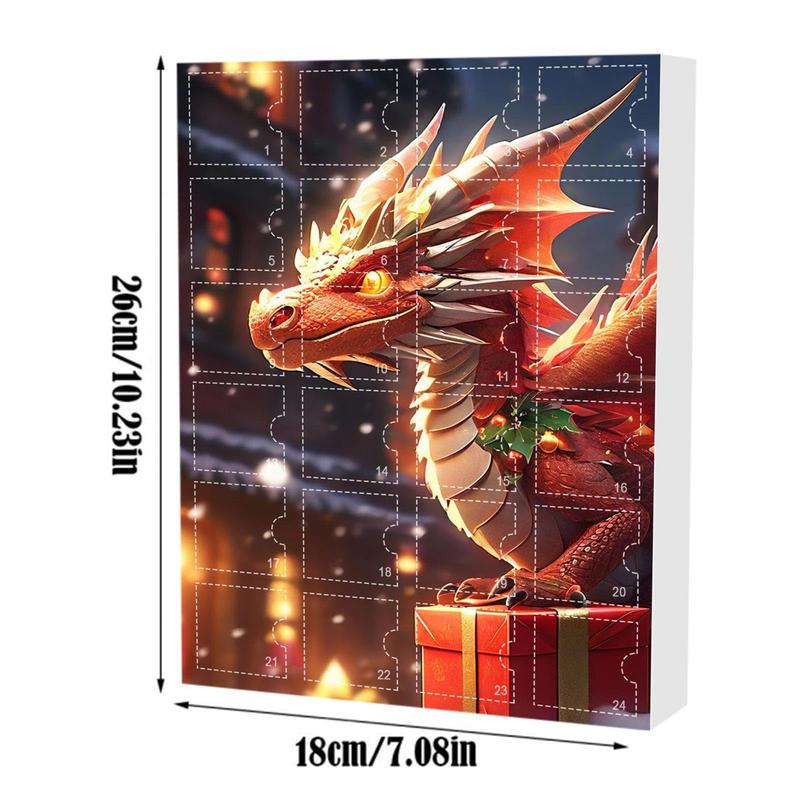 2024 Christmas Countdown Calendar, 1 Set Cute Dragon Baby Design 24 Days Surprise Gifts Christmas Countdown Calendar, Festive & Party Supplies