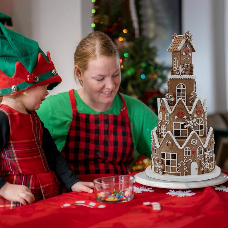 Gingerbread House christmas cute valentine festive village Town ornament light home holiday party decor figurine birthday gift home decoration