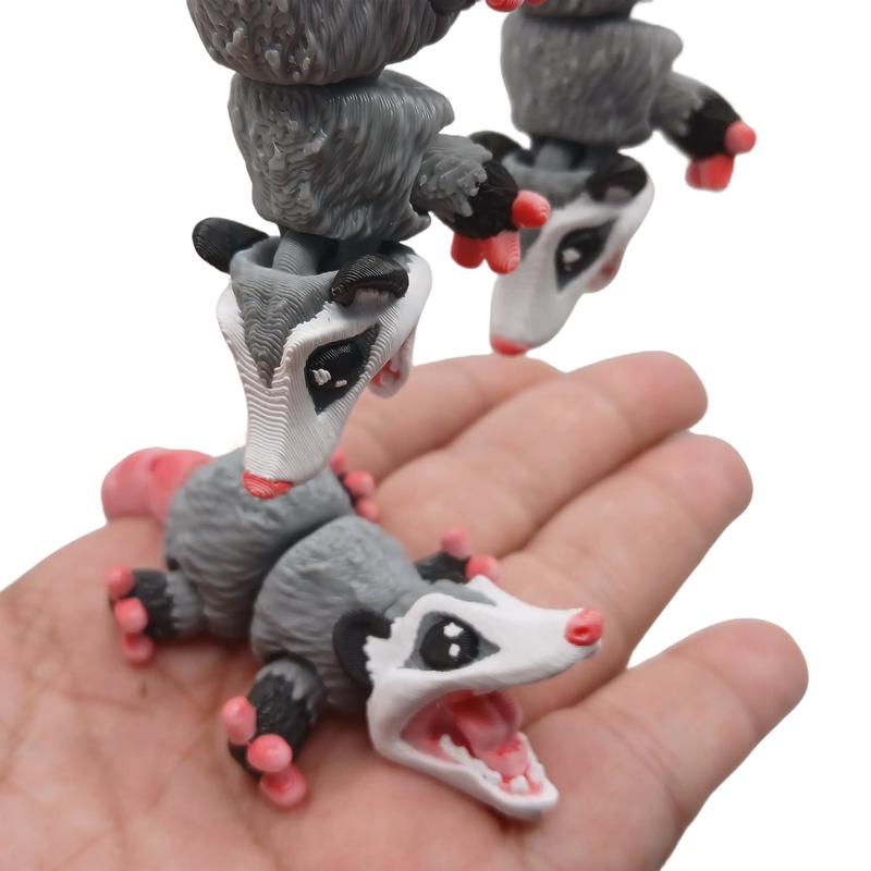 3D Printed Articulating Desk Buddy Figurine or Key Chain Possum animal figurine animal statue