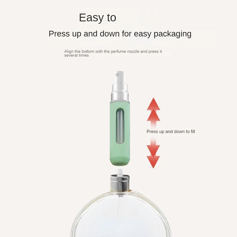 Press Type Empty Perfume Organiser, Bottom Filling Bottle, Portable Perfume Spray Bottle with Fine Mist Nozzle & Sealing Ring, Refillable Perfume Atomizer for Outdoor Travel