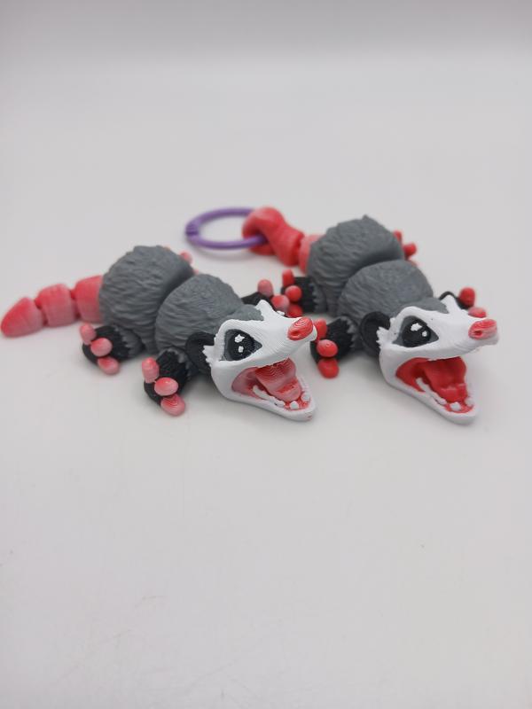 3D Printed Articulating Desk Buddy Figurine or Key Chain Possum animal figurine animal statue