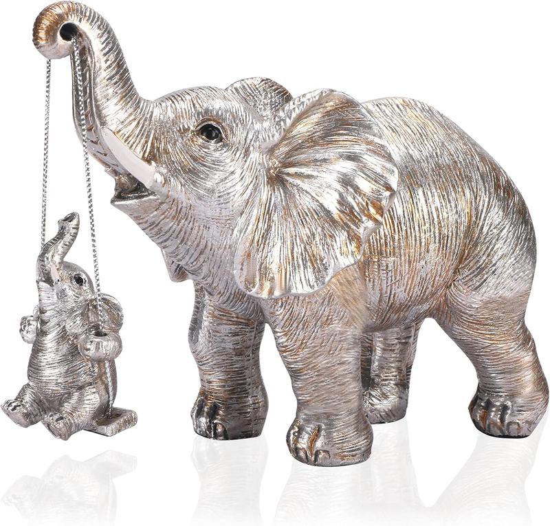 Elephant Statue. Elephant Decor Brings Good Luck, Health, Strength. Elephant Gifts for Women, Mom Gifts. Decorations Applicable Home, Office, Bookshelf TV Stand, Shelf, Living Room - FREE 2 DAY SHIPPING