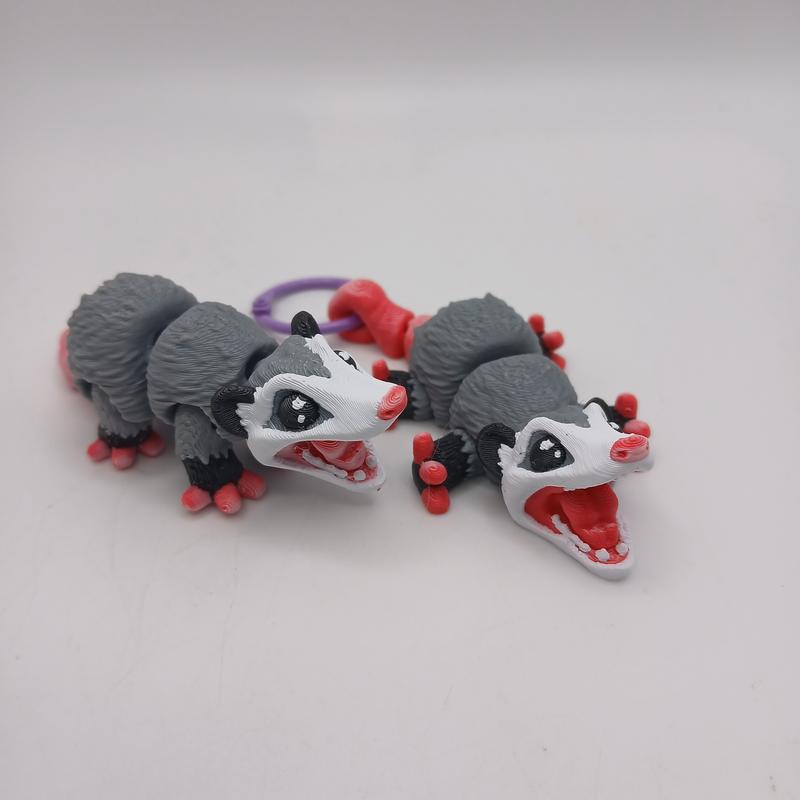 3D Printed Articulating Desk Buddy Figurine or Key Chain Possum animal figurine animal statue