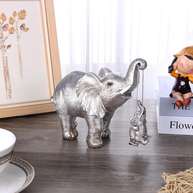 Elephant Statue. Elephant Decor Brings Good Luck, Health, Strength. Elephant Gifts for Women, Mom Gifts. Decorations Applicable Home, Office, Bookshelf TV Stand, Shelf, Living Room - FREE 2 DAY SHIPPING