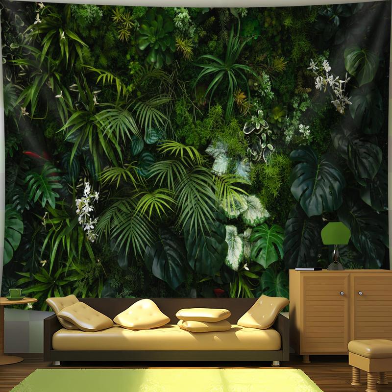 Tropical Plant Pattern Wall Tapestry, 1 Count 3D Design Plant Themed Wall Hanging Tapestry, Wall Art Decor for Home Living Room Bedroom Office