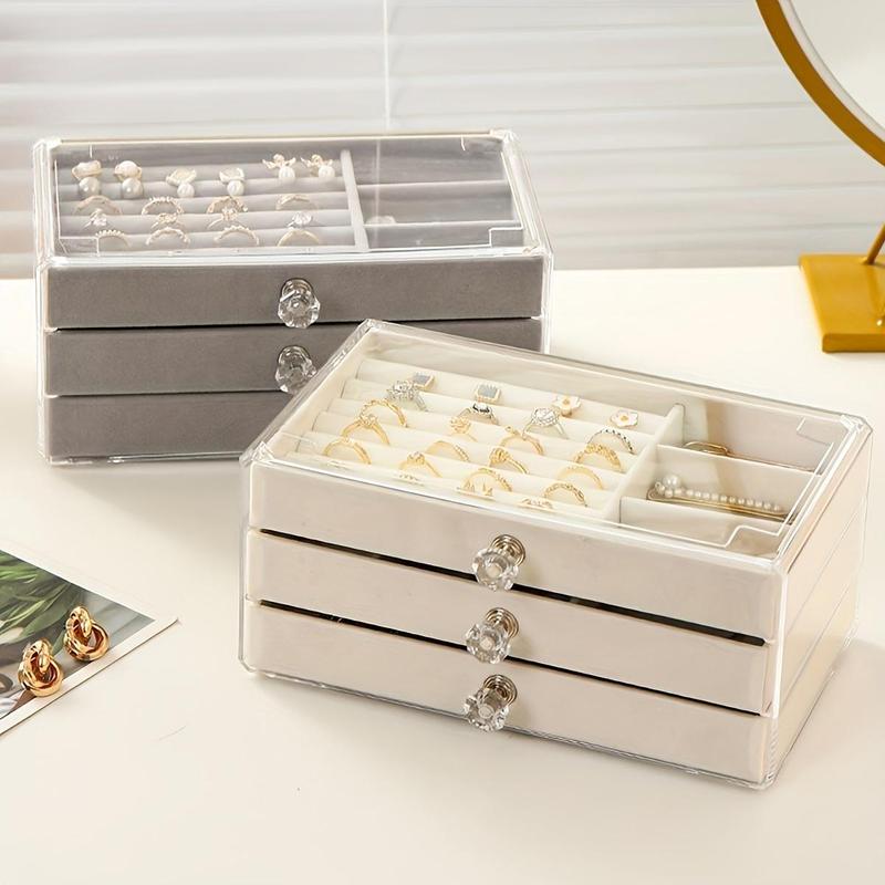 Jewelry Storage Box, 1 Count Multi Layer Jewelry Organizer, Jewelry Display Box, Home Organizer for Jewelry, Earrings, Rings, Necklaces