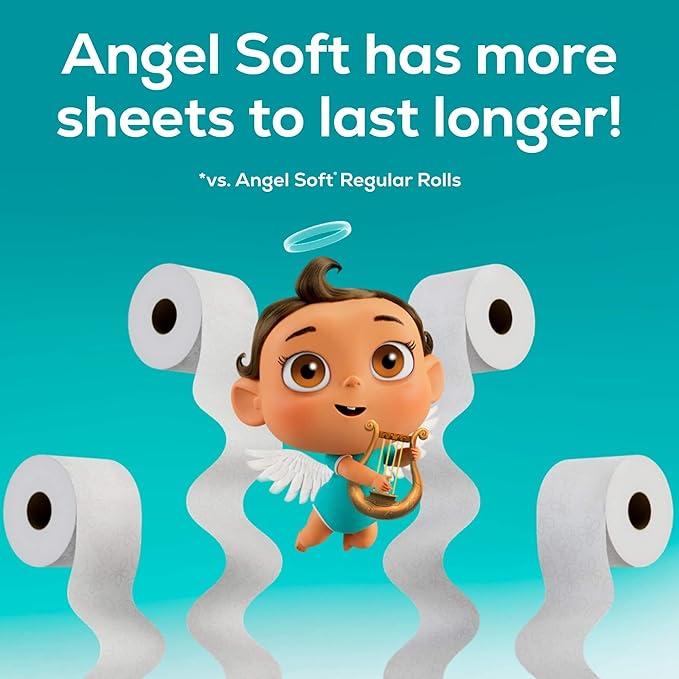 Angel Soft Pack of 16 Mega Rolls of Toilet Paper, Soft and Strong, 320 Sheets per Roll, 2ply, 16 Mega Rolls equivalent to 64 Regular Rolls