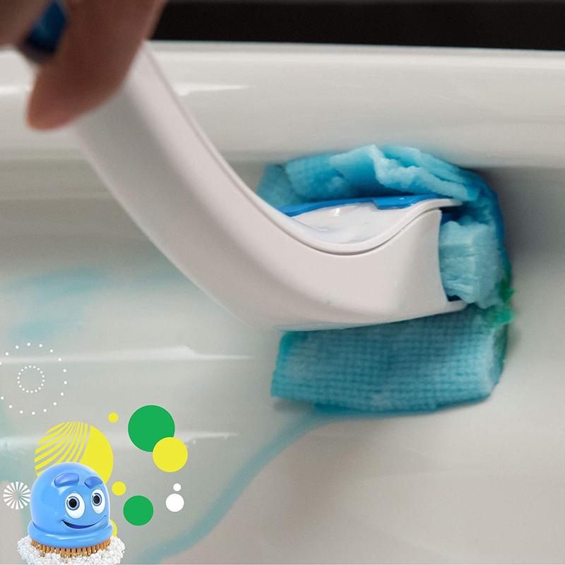 Scrubbing Bubbles Fresh Brush Starter Toilet Cleaning Kit, Toilet Cleaning System Including- 1 Toilet Bowl Brush + 1 Toilet Brush Stand + 4 Toilet Cleaner Refill Pads SC Johnson