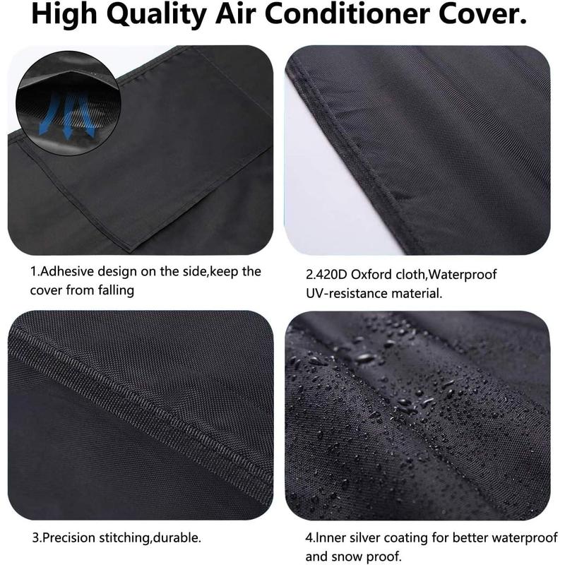 Central Air Conditioner Covers for Outside Units Heavy Duty Ac Cover for Outdoor Unit Square Winter Withstand The Rain and Snow, Or Nuts Fit Up to 24x24x22 inchs