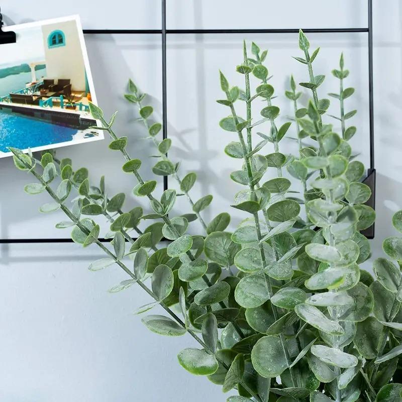 Romantic Spring Decor Artificial Eucalyptus Leaves, 12pcs Home Decor Simulated Decorative Plants, Greenery Ornaments For Home Wedding Party Office Use