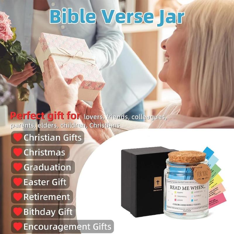 The Hope Jar, Bible Verses Jar For Emotions And Feelings Scripture Jar Color-Coded Bible Verses in a jar Prayer Jar Blessings Jar bible gifts for women Christian Bible Gift (Read Me When)