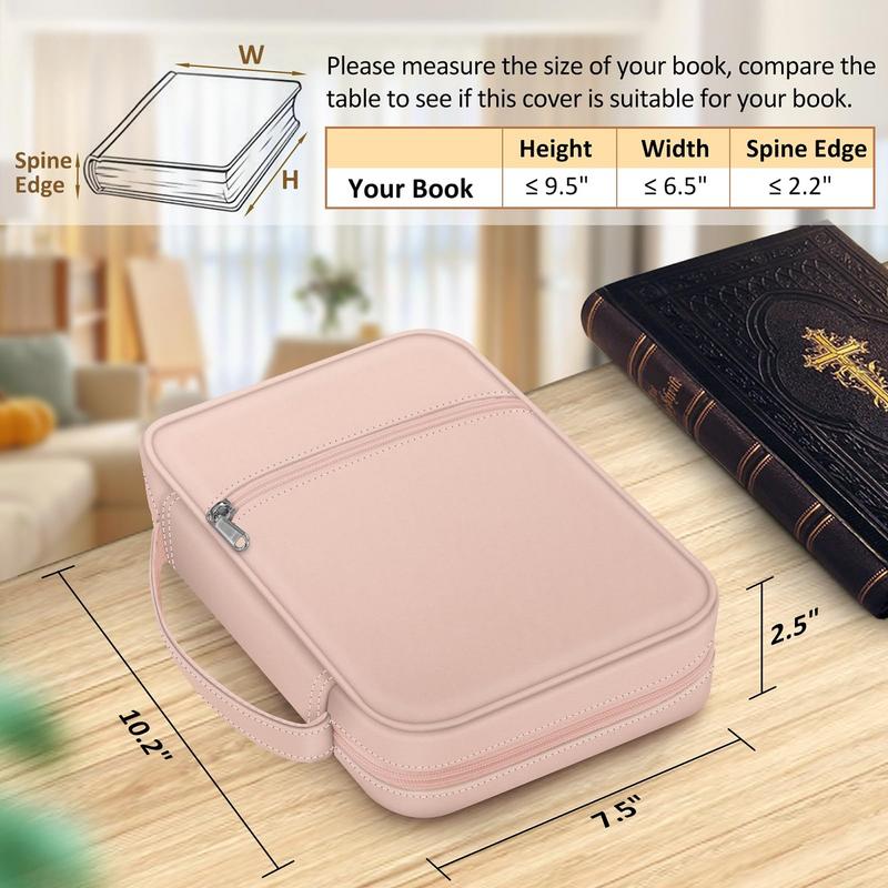 Bible Carrying Case for Small Size Church Study Book, Church Bible Bag for Men & Women, Zippered Pocket and Handle, Organize Bible Cover