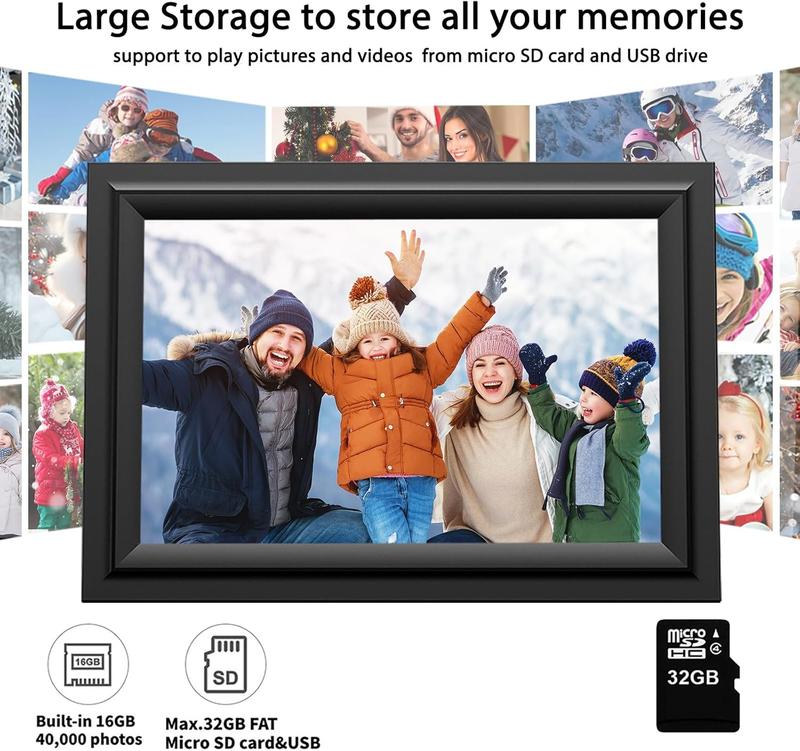 Christmas Newyear Gift Idea， SAMMIX Digital Photo Frame 10.1 Inch WiFi Touch Screen IPS HD Electronic Picture Frame 16GB Storage Slideshow Easy to Share Photos and Video via Uhale APP Christmars Valentine's Day  Thanksgiving Gifts  for family Home Decor