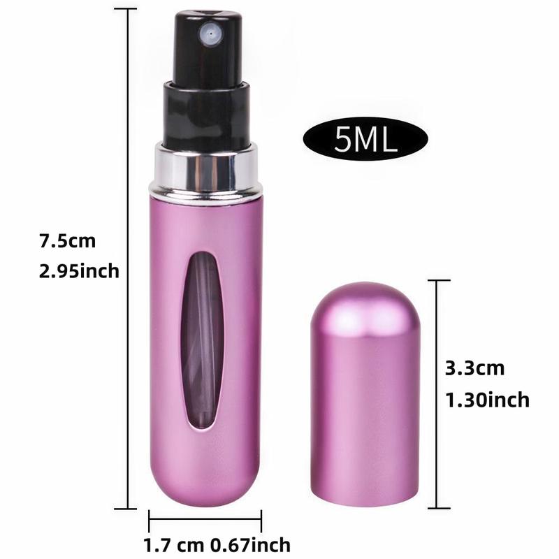  4Pack Portable Travel Perfume Spray Dispenser Bottle,Mini Reusable Refillable Spray Bottle, Pocket Size Perfume Atomizer Perfume Kit, Empty Mist Spray Bottle for Perfume & Toner 5ml