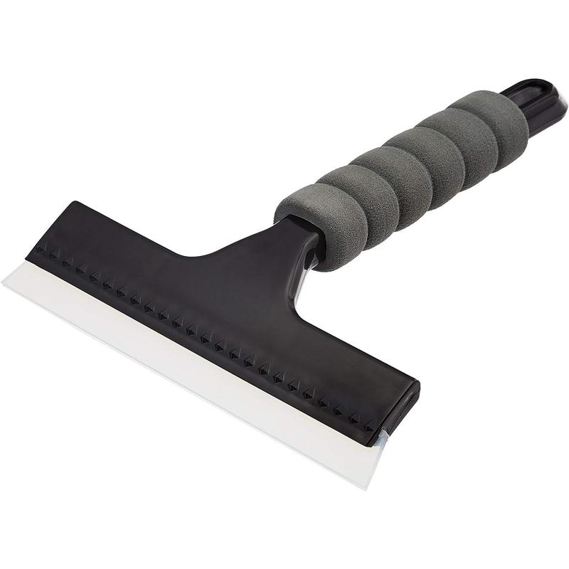 Window Squeegee with Handle for Car Windows, Glass, Mirror, Black