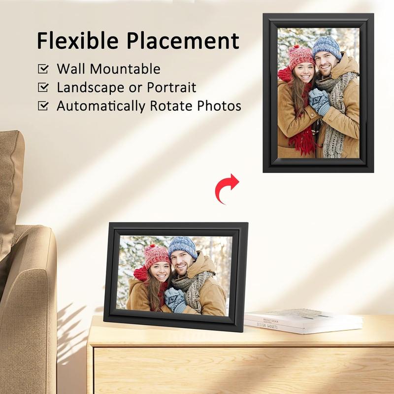 Christmas Newyear Gift Idea， SAMMIX Digital Photo Frame 10.1 Inch WiFi Touch Screen IPS HD Electronic Picture Frame 16GB Storage Slideshow Easy to Share Photos and Video via Uhale APP Christmars Valentine's Day  Thanksgiving Gifts  for family Home Decor