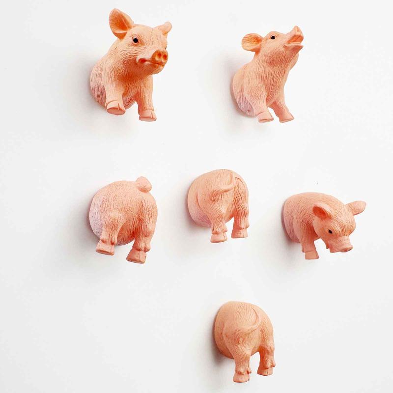 Pig Shaped Fridge Magnet, 6 Counts set Cute Pig Head and Butt Refrigerator Magnet, Home Decor Magnet for Kitchen, Office Whiteboard, Dishwasher, Locker