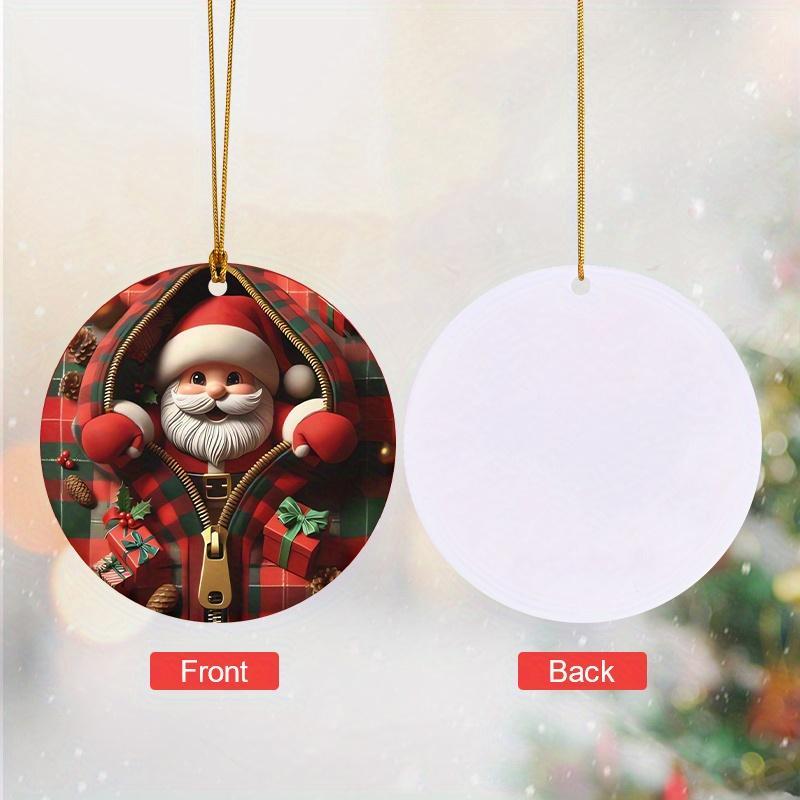 Santa Claus Zipper Design Ornament, 1 Count Christmas Hanging Ornament, Hanging Decor for Home Outdoor Courtyard Xmas Tree