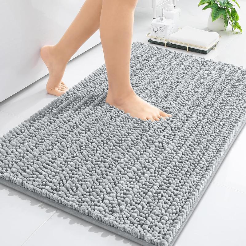 Luxury Chenille Bathroom Rug Mat, Extra Soft Thick Absorbent Shaggy Bath Rugs, Non-Slip Machine Wash Dry Plush Bath Mats for Bathroom, Shower, and Tub (24