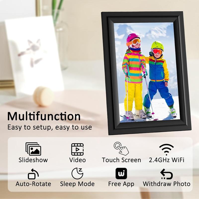 Christmas Newyear Gift Idea， SAMMIX Digital Photo Frame 10.1 Inch WiFi Touch Screen IPS HD Electronic Picture Frame 16GB Storage Slideshow Easy to Share Photos and Video via Uhale APP Christmars Valentine's Day  Thanksgiving Gifts  for family Home Decor