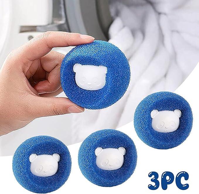 3Pcs Hair Remover for Laundry, Reusable Hair Remover Washing Machine Hair Catcher Laundry Ball Dryer Ball for Clothing Dog Cat Pet Hair Remover (Blue,Orange)