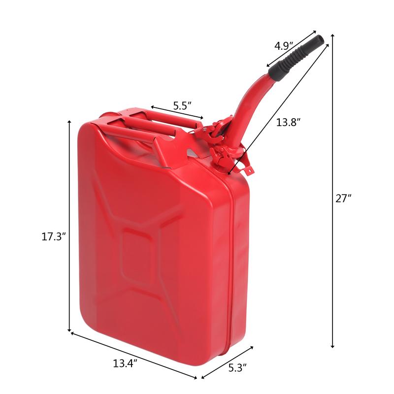 20L US Standard Cold-rolled Plate Petrol Diesel Can Gasoline Bucket with Oil Pipe Red Amy Green Black