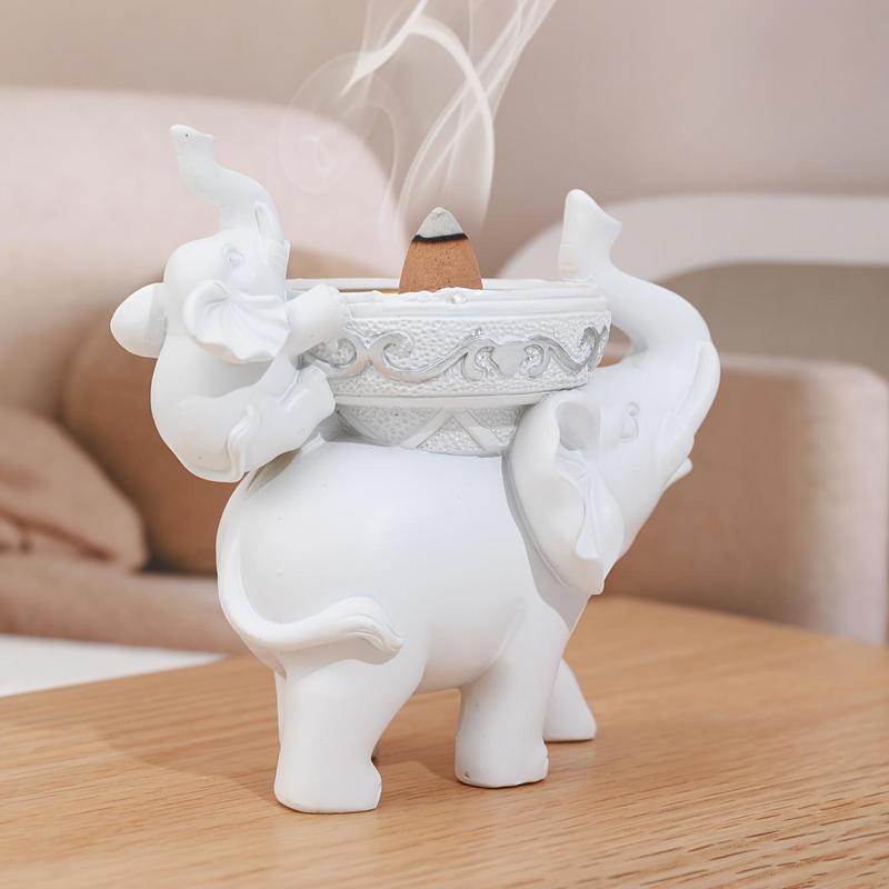 Elephant Design Incense Burner, 1 Count Creative Cute Elephant Design Incense Holder, Desktop Decorative Ornament for Home Office, Home Decor