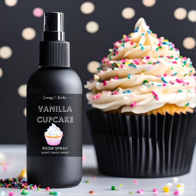 Vanilla Cupcake Room Spray | Quartz Crystals Inside | Air Freshener | Car Air Freshener | Bathroom Spray