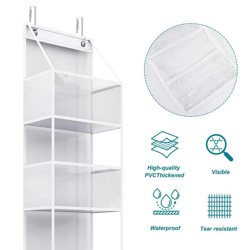 Door Back Hanging Storage Bag, Multi-grid Foldable Storage Organizer, Home Organizer for Kitchen Bathroom