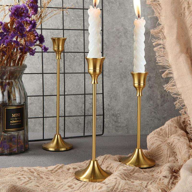 Candle Holder Set, 6 Counts set Modern Simple Candle Stand, Desktop Decoration for Home Living Room Bedroom Dining Room Wedding Party