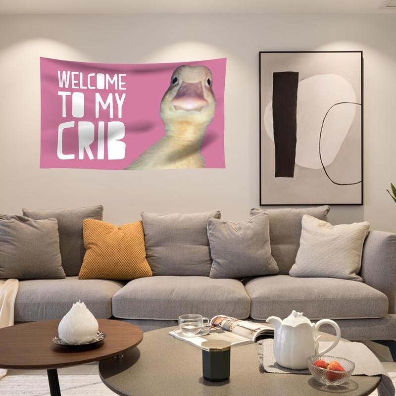 Welcome to My Crib Funny Wall Hanging for Room 60x40inch for Bedrooms Living Rooms Bars College Dorms Decor