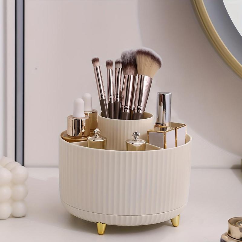 360° Rotatable Makeup Brush Holder, Large Capacity Makeup Brush Storage Box, Desktop Makeup Organizer, Cosmetic Storage Box, Makeup Accessories